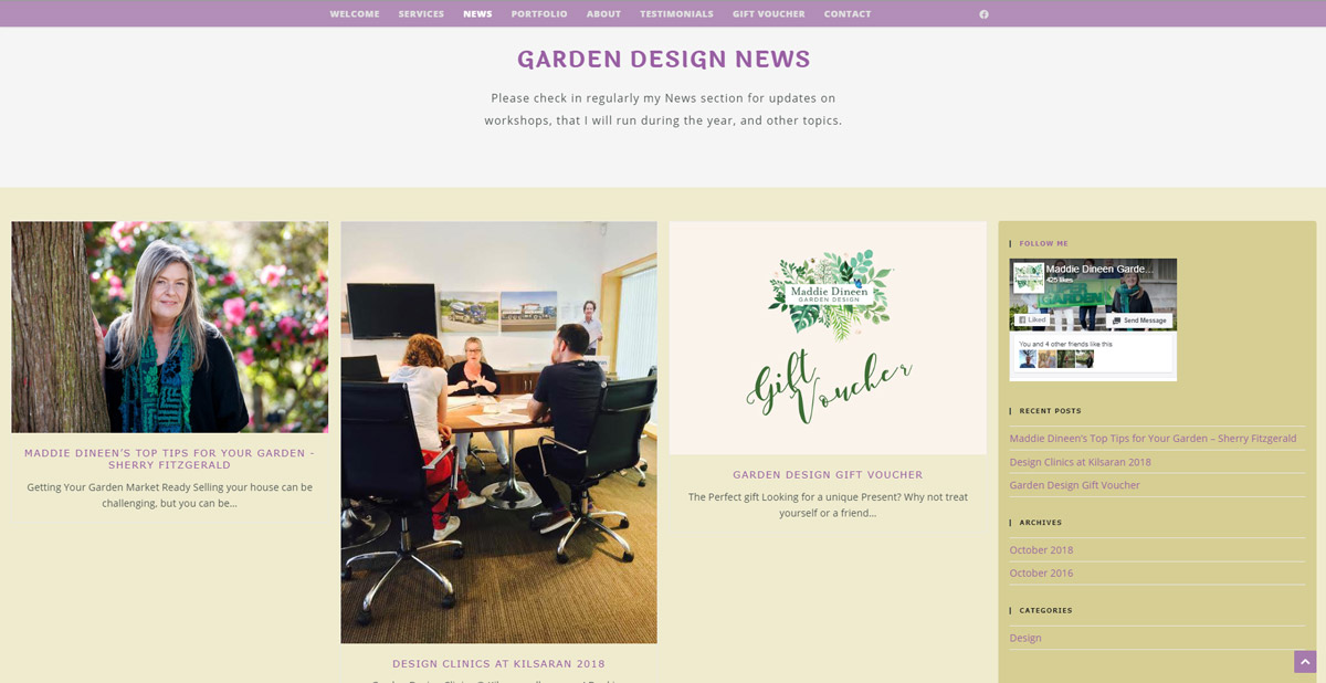 Maddie Dineen Landscaping Design Website Blog