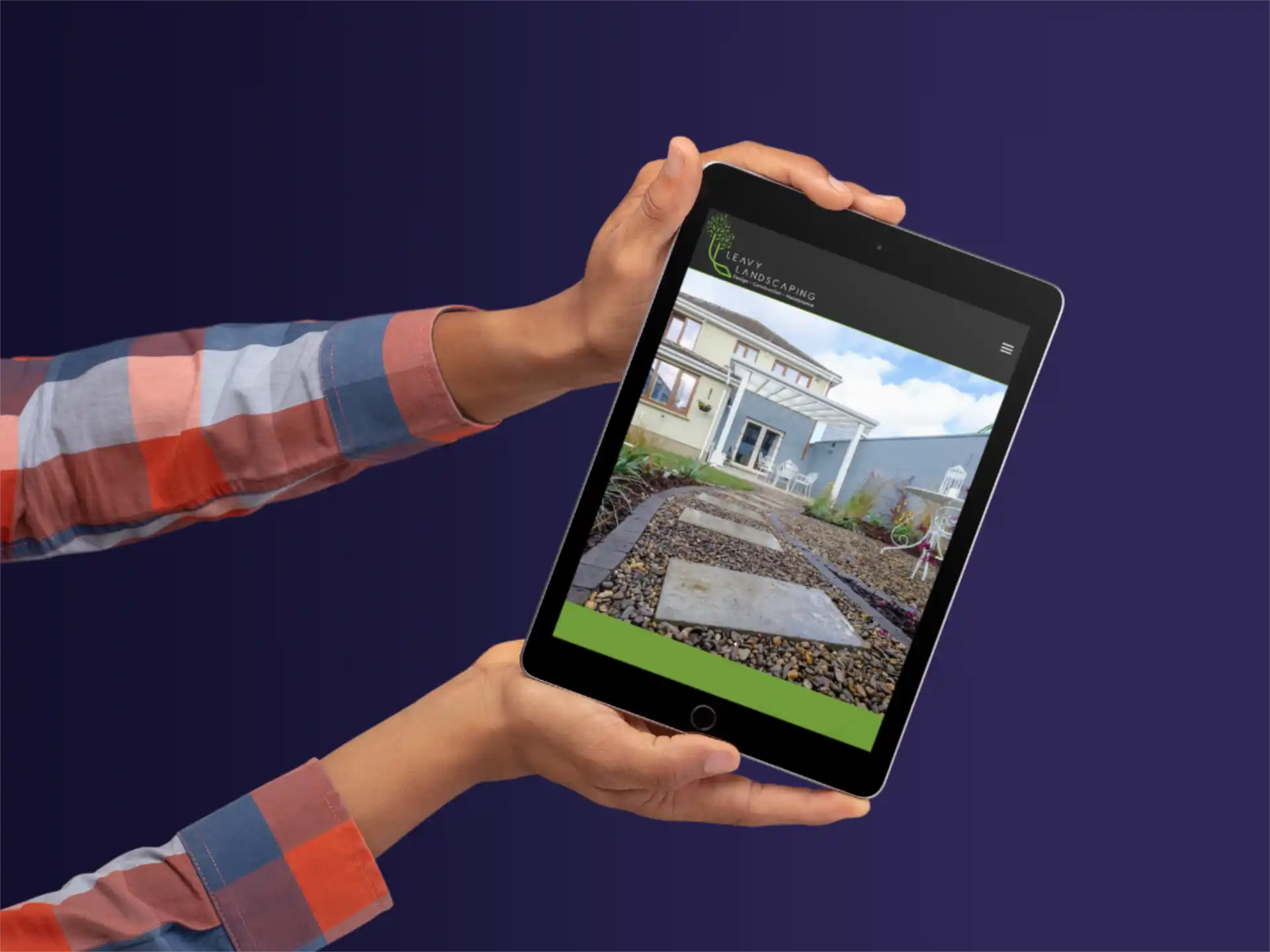 Landscaping Website Design Mullingar for Top Leavy Tablet Mockup